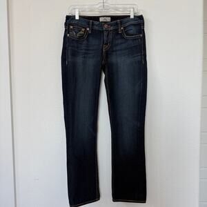 PRVCY Monaco Dark Wash Straight Leg Jeans Premium Denim Stretch Women 29 USA